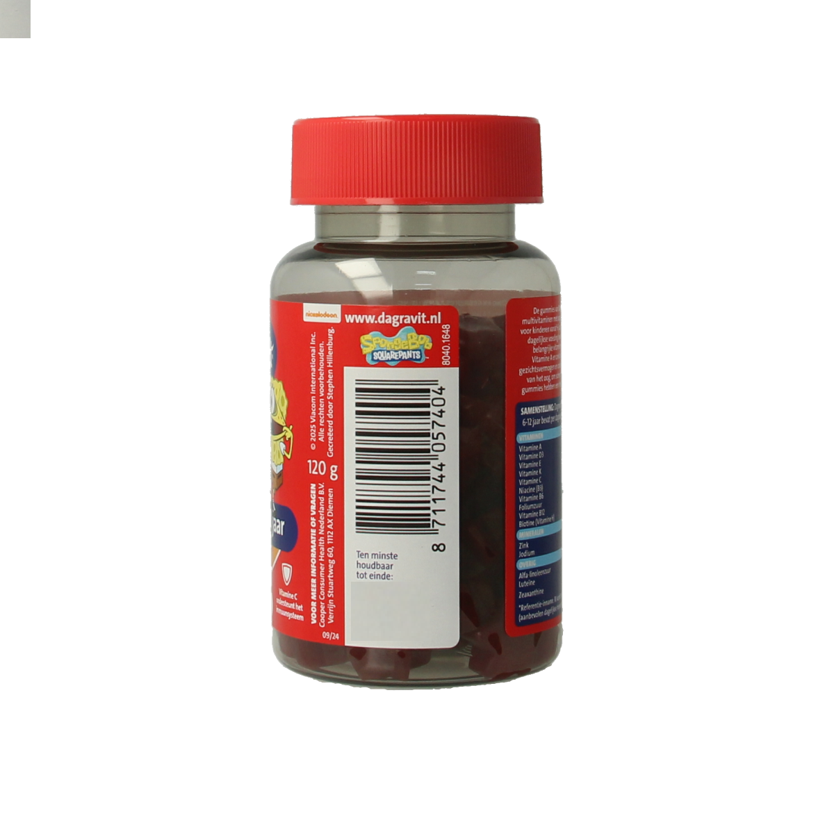 Dagravit Kids Eyes multivitamin gummies for children aged 6-12, showing a colorful bottle with 60 gummies inside.
