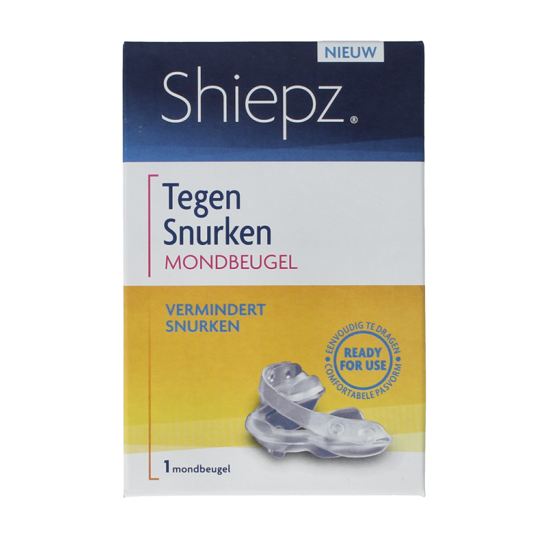 Shiepz snurken mondbeugel for snoring relief, shown in a close-up image of the nasal device for oral snoring treatment.