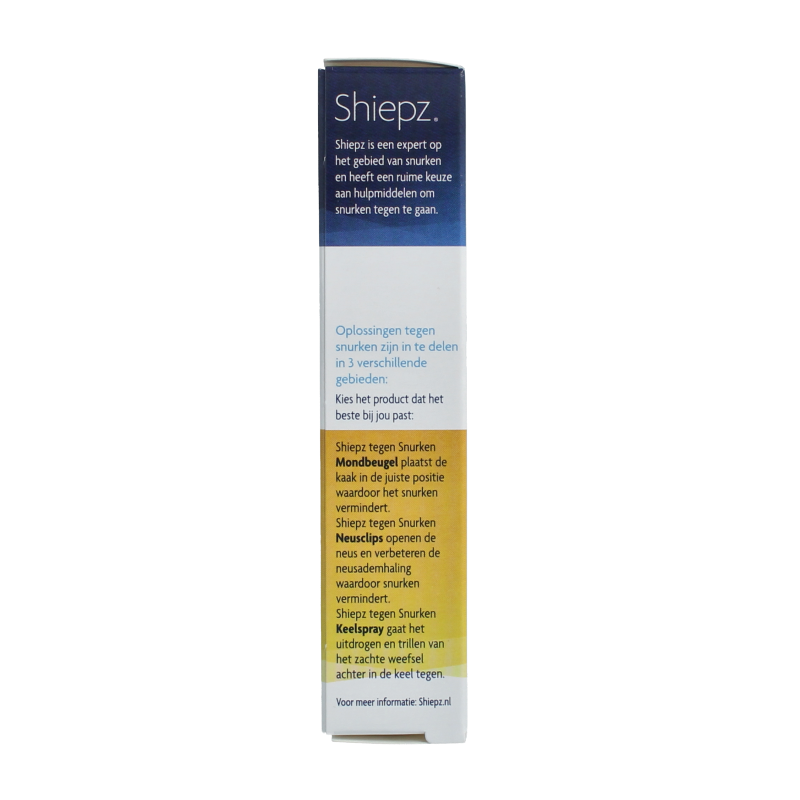 Shiepz tegen snurken mondbeugel for nasal breathing, designed to reduce snoring and improve sleep quality.