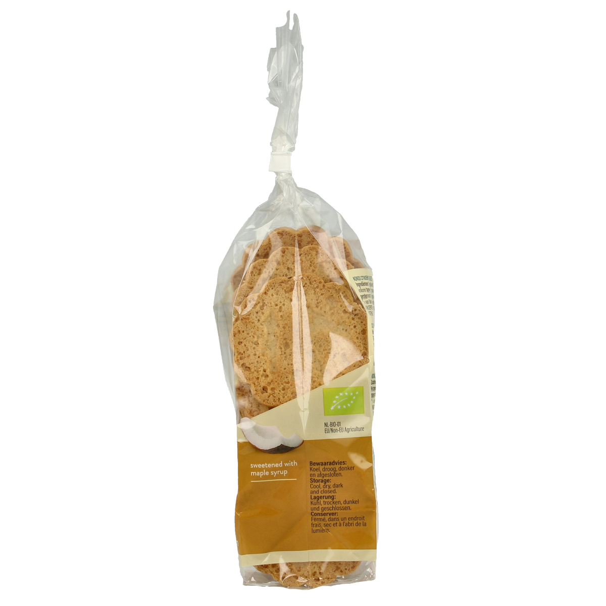 Billy's Farm Kokos citroenkoekjes bio, 175g, showing a package of organic coconut lemon cookies with colorful branding.