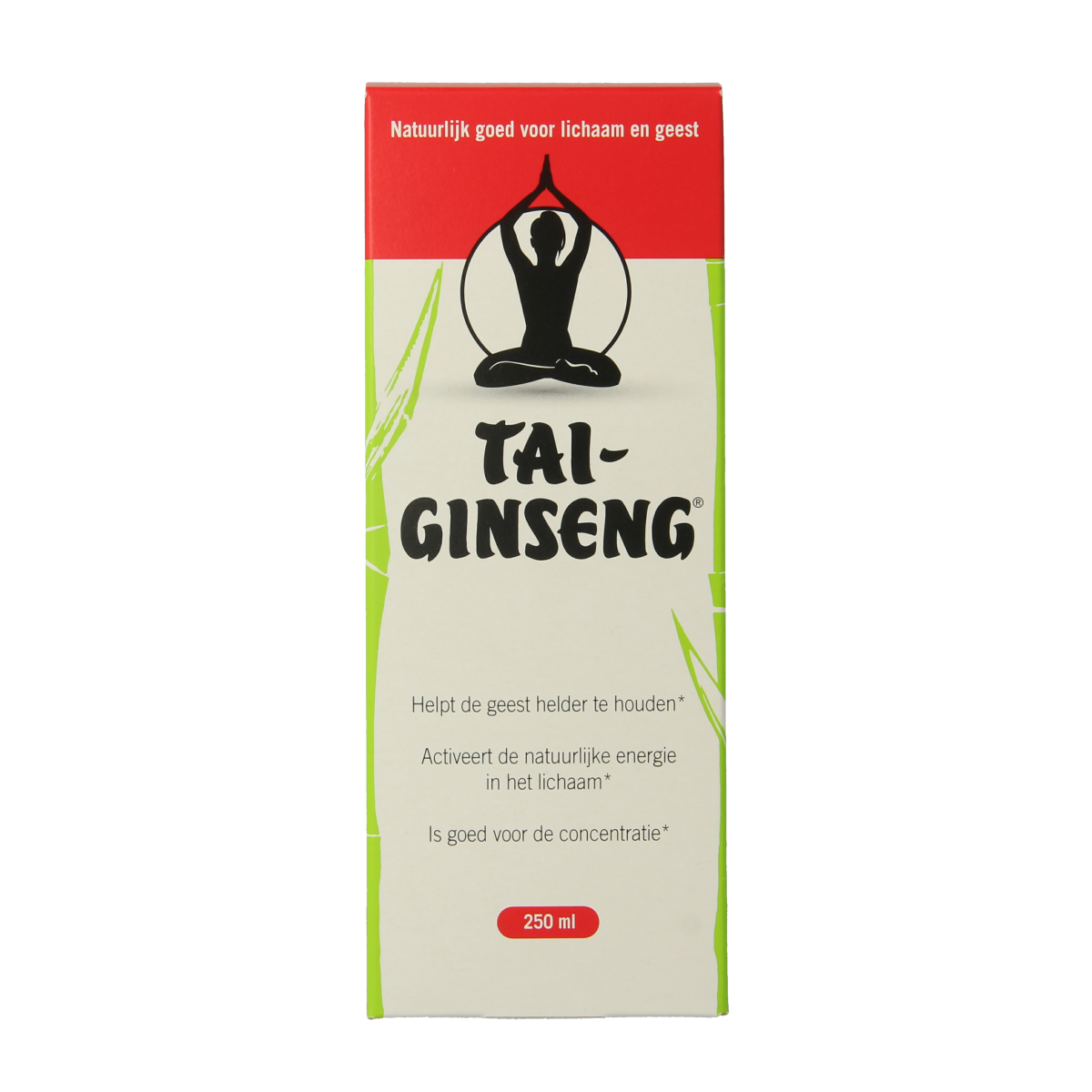 Tai Ginseng elixir 250ml bottle from Kruidenpreparaten line, featuring traditional herbal ginseng preparation with a clear label.