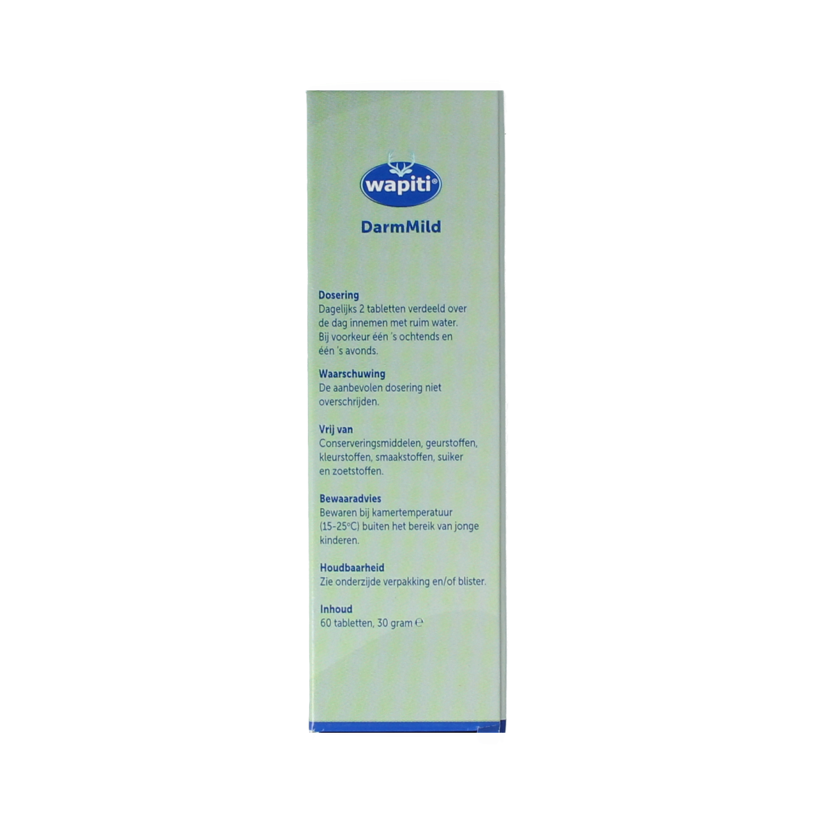 Wapiti Darmmild herbal supplement box with 60 dragees, natural herbal remedies for digestive comfort.