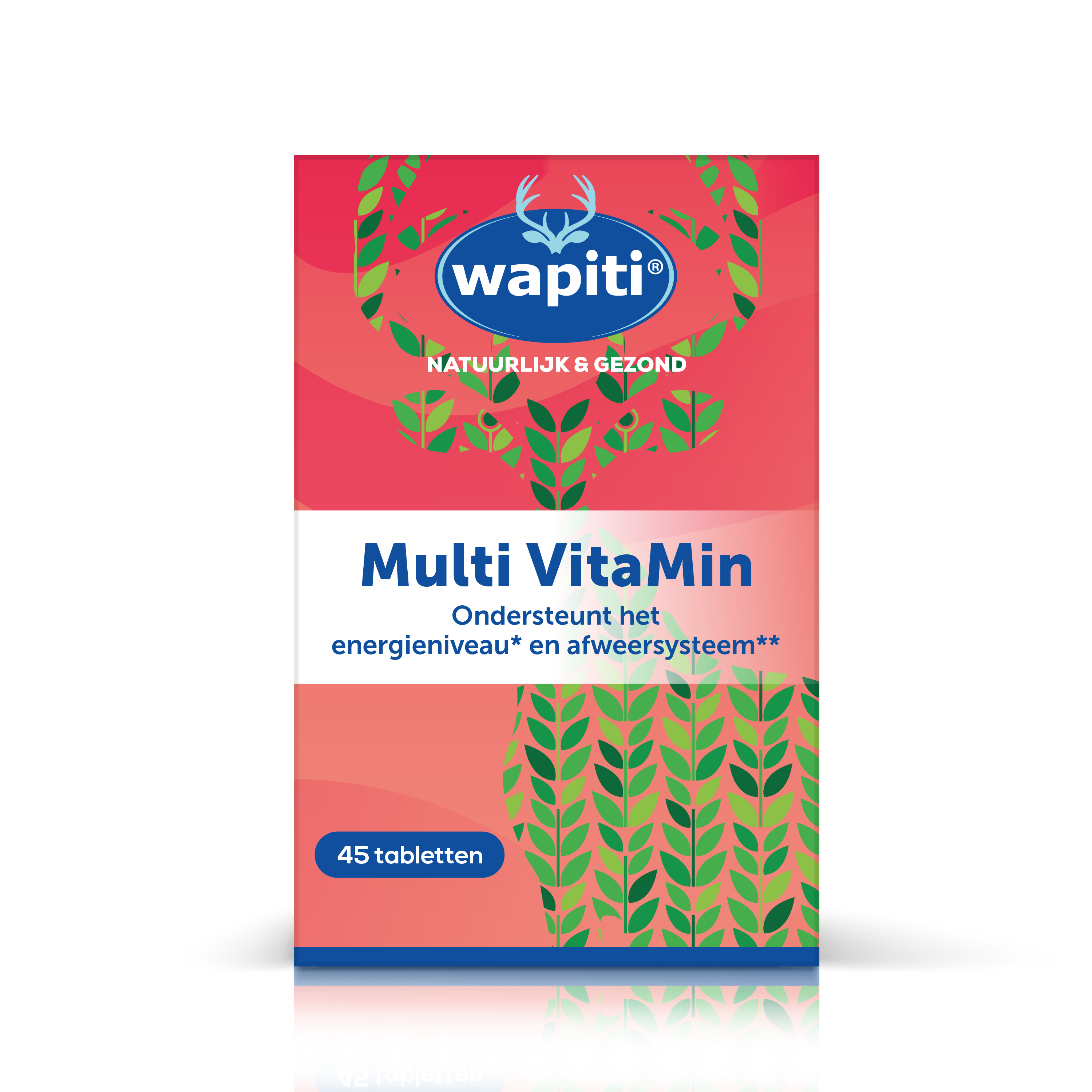 Wapiti Multi Vitamin tablets, bottle of 45, dietary supplement with various essential vitamins and nutrients.