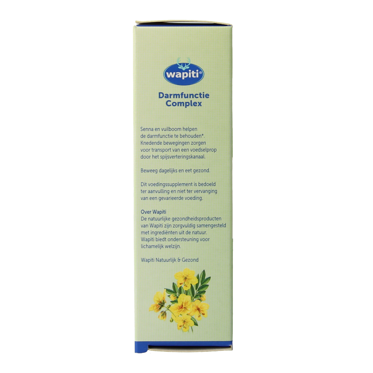 Wapiti Darmfunctie complex herbal supplement tablets in blister pack, designed to support digestive health.
