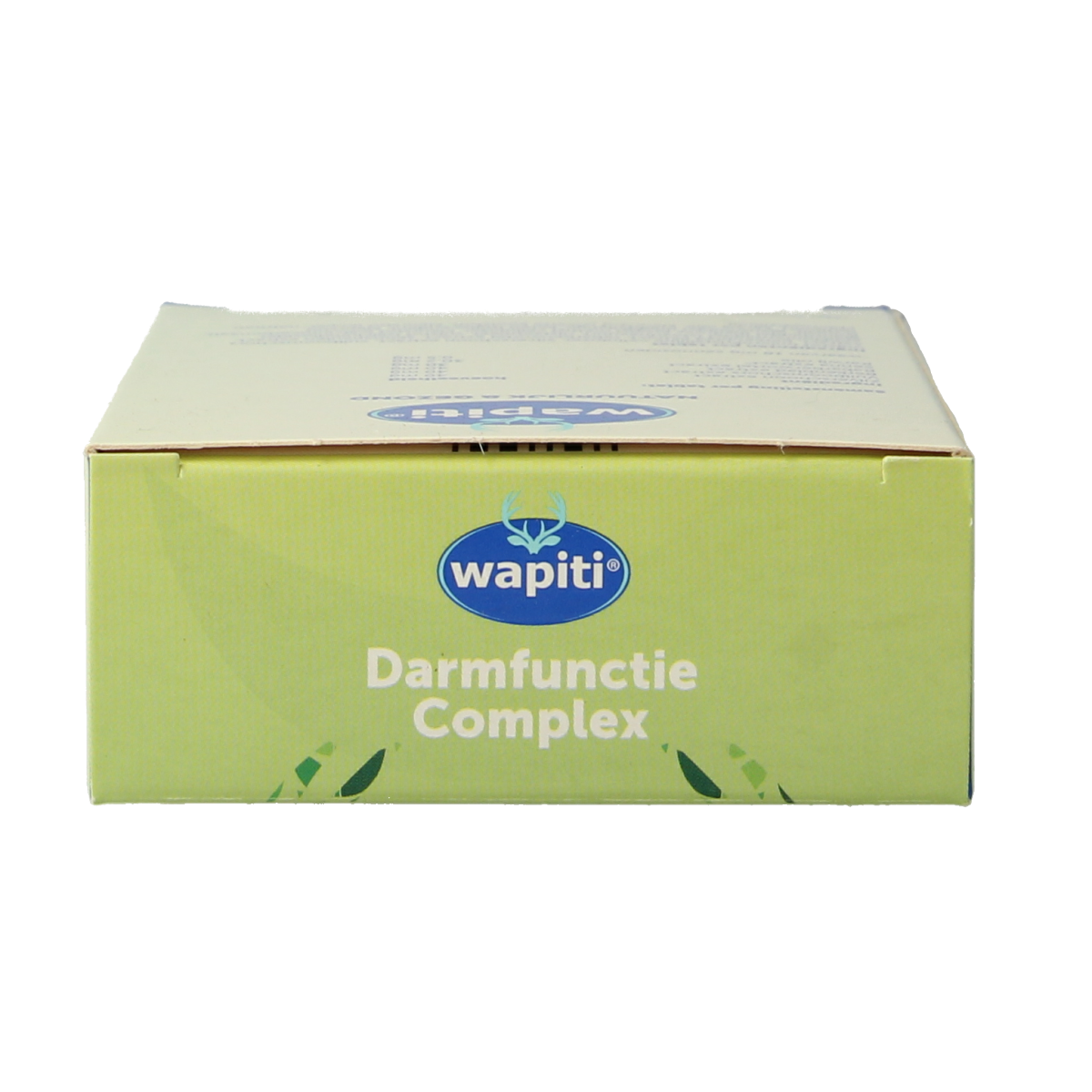Wapiti Darmfunctie complex herbal tablets in a bottle, natural supplement for digestive support, shown in the image.