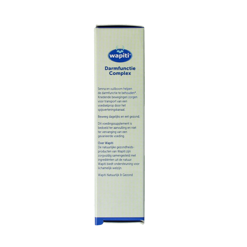 Wapiti Darmfunctie complex 40 tabletten, herbal supplement with natural ingredients for digestive support, in a blister pack.