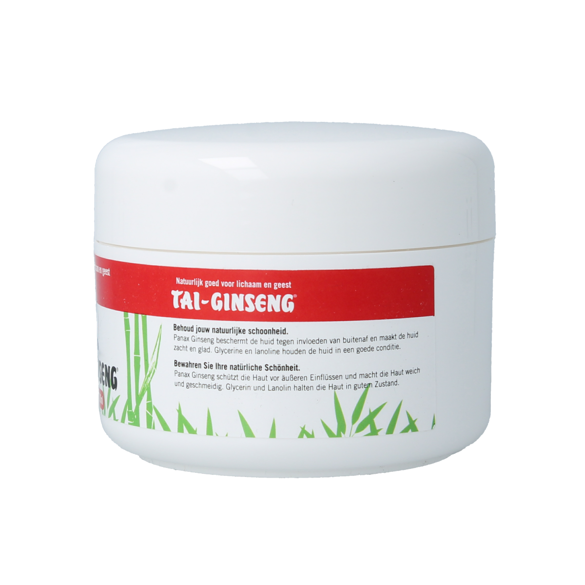 Tai-Ginseng body cream in 200ml container, featuring natural ginseng ingredients for nourishing skin.