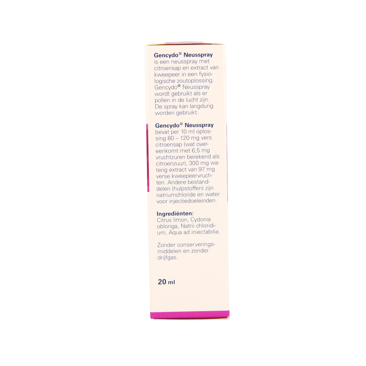 Weleda Gencydo nasal spray 20ml for nasal care and inhalation, with natural herbal ingredients in a compact bottle.