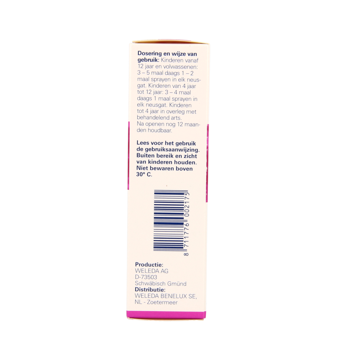 Weleda Gencydo nasal spray bottle for nasal care and inhalation, 20ml, with natural ingredients for soothing nasal passages.