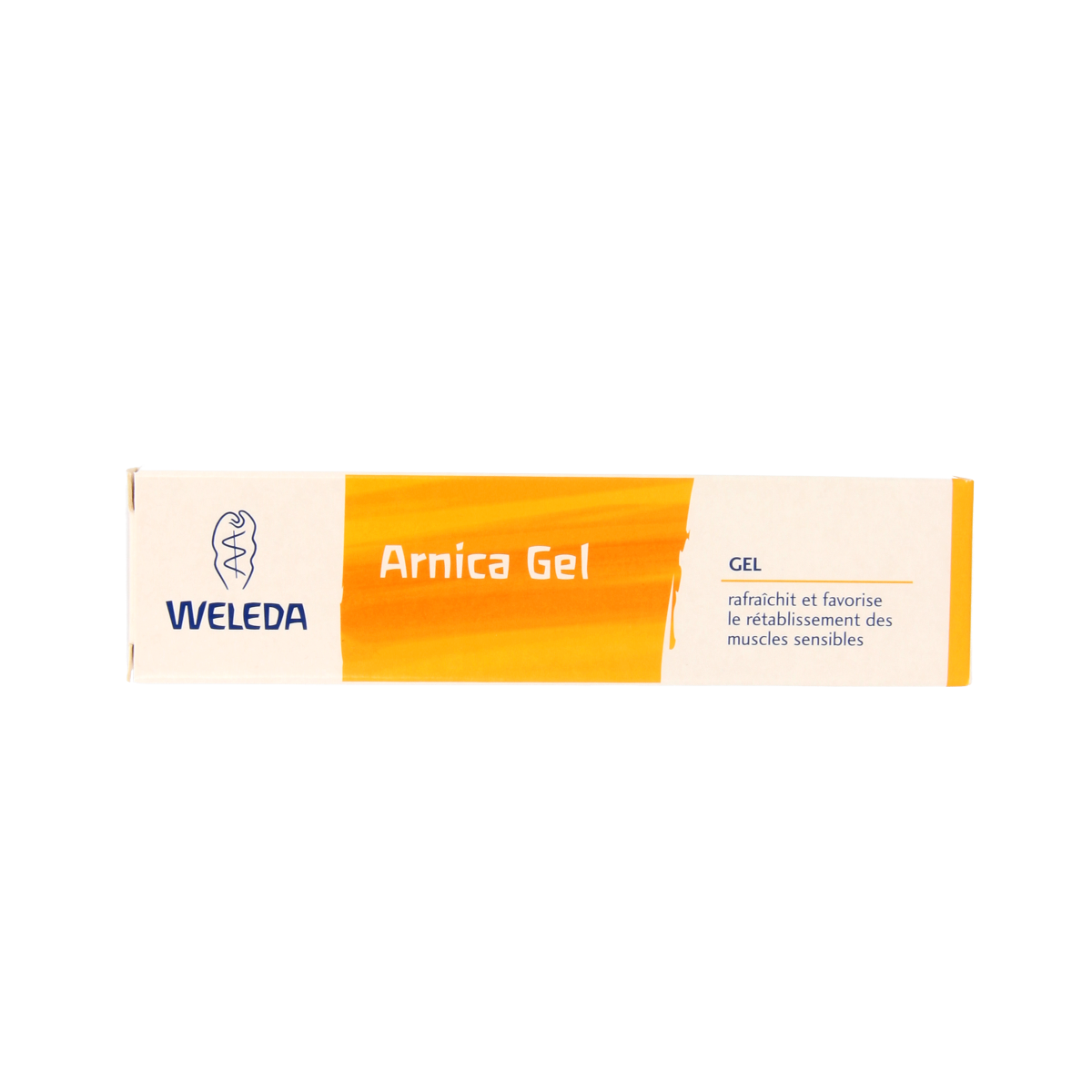 Weleda Arnica gel in 25g tube, natural skincare product for soothing body care and muscle relief.