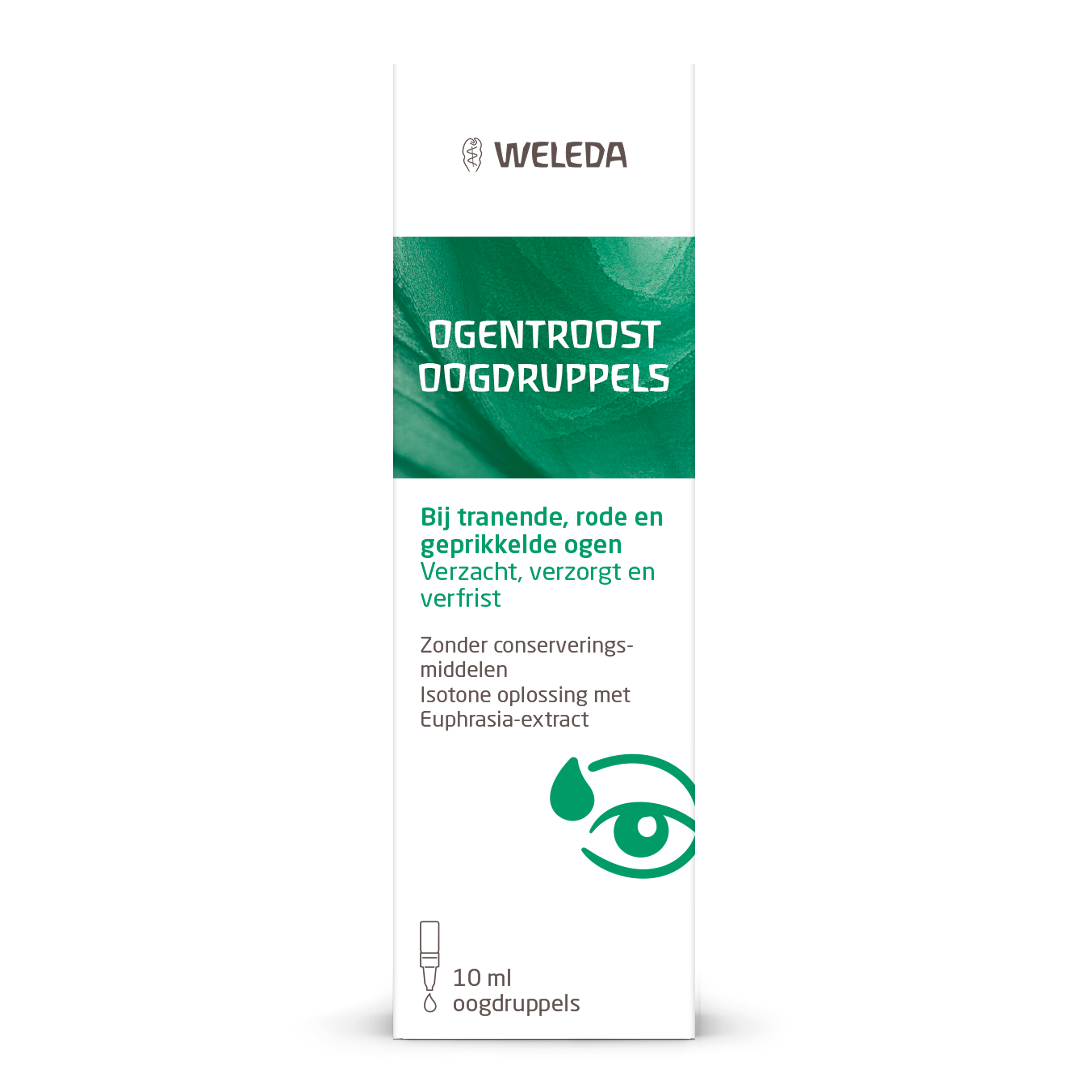Weleda Ogentroost eye drops in a 10ml bottle, natural eye care product for soothing and refreshing eyes.