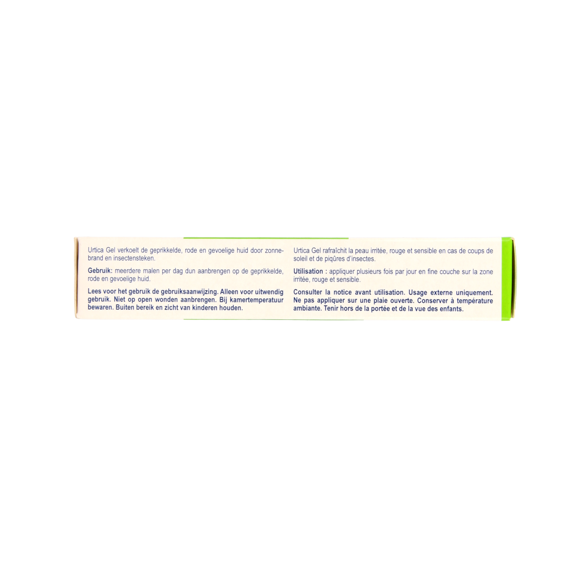 Weleda Urtica gel 25g for body care, featuring a tube with green and white packaging and natural herbal ingredients.