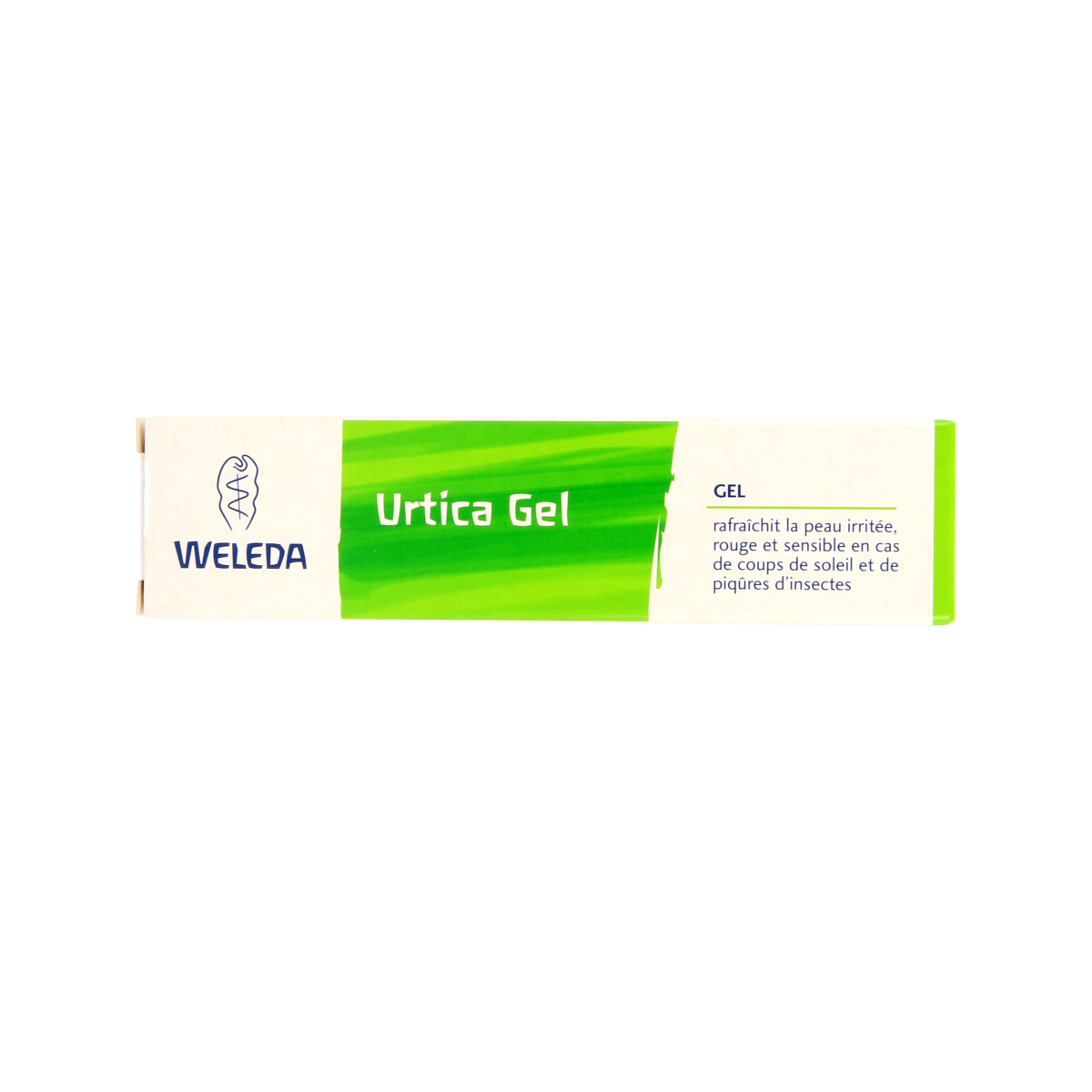 Weleda Urtica gel 25g for body care, featuring natural ingredients and a soothing gel texture, shown in the image.
