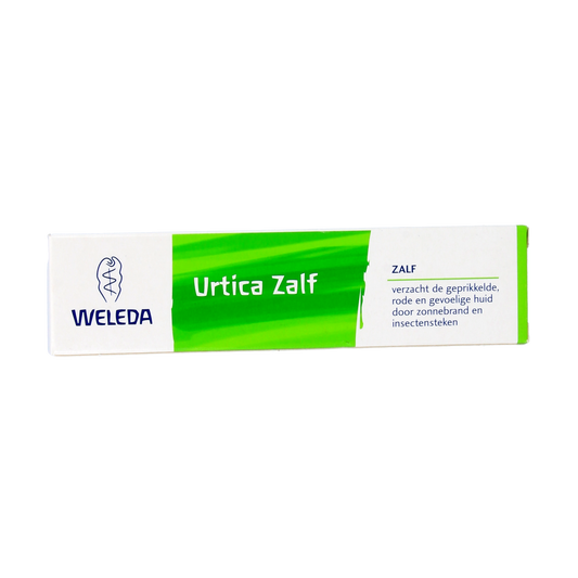 Weleda Urtica Zalf 25g natural body care product with a tube packaging, designed for soothing skin relief.