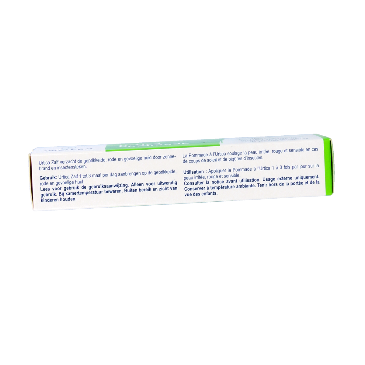 Weleda Urtica Zalf 25g natural body care product tube with green and white packaging, designed for skin soothing.