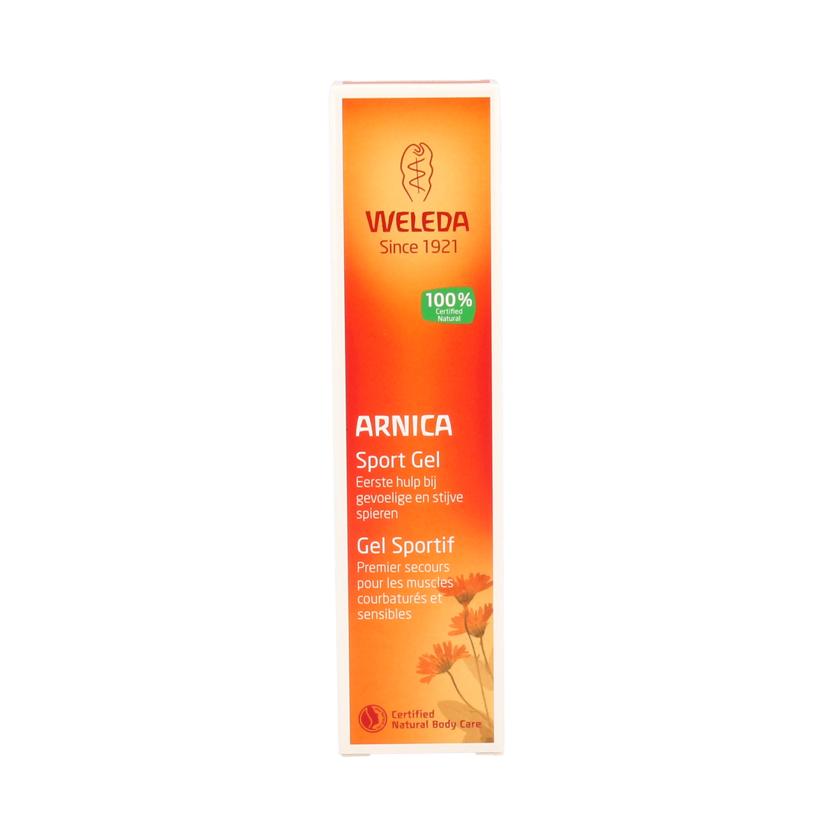 Weleda Arnica sport gel in 25g tube, natural muscle and joint care for sports and pain relief.