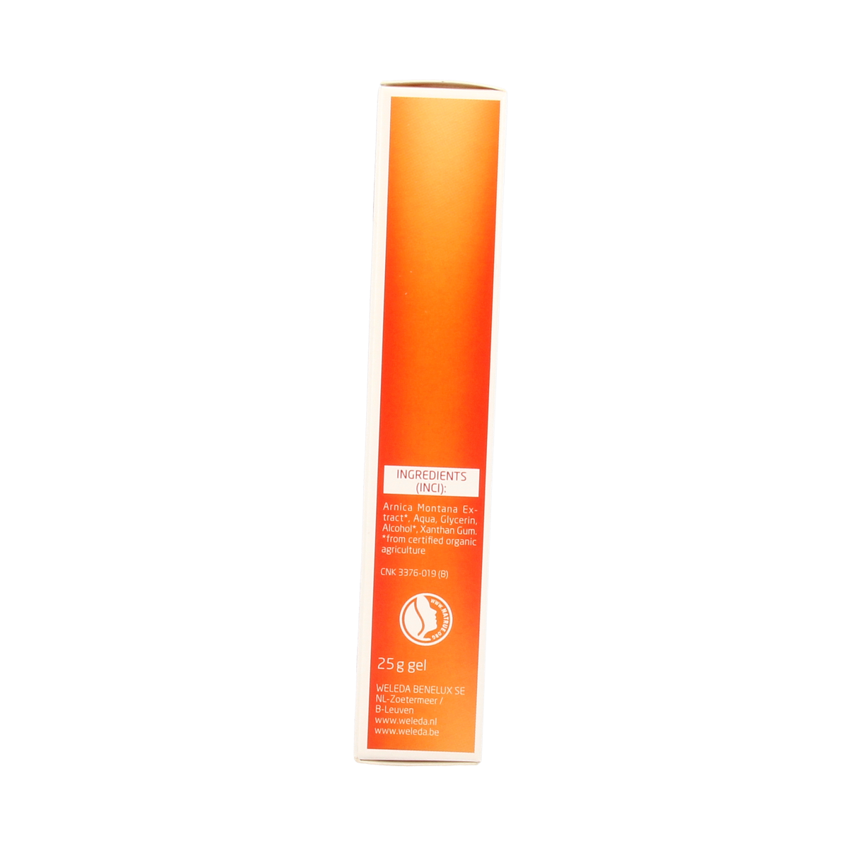 Weleda Arnica sport gel in 25g tube, natural muscle and joint care product for sports recovery and soothing relief.