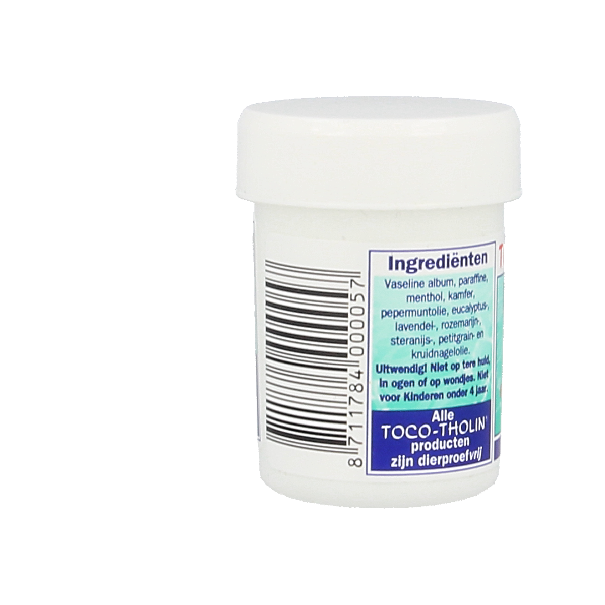 Toco Tholin Balsem mild 35ml for muscle and joint care, shown in a small white tube with blue and red accents.