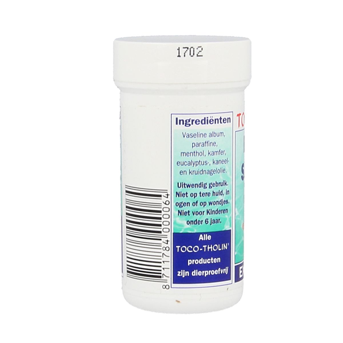 Toco Tholin Balsem speciaal 50ml for muscle and joint care, in a white and green tube with applicator cap.