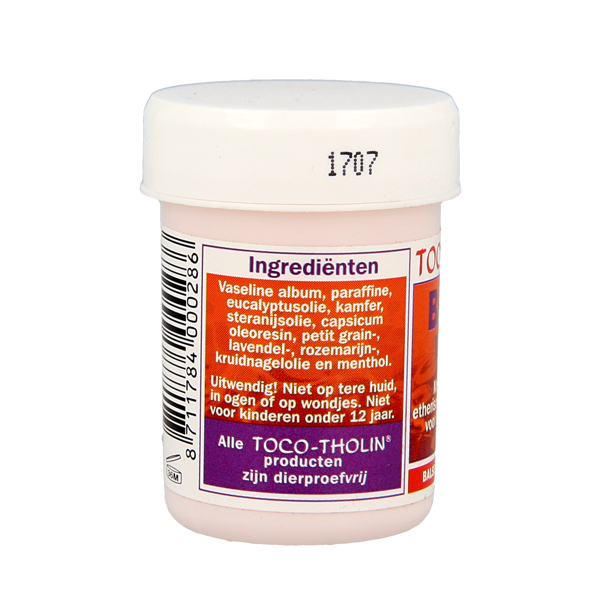 Toco Tholin Balsem warm 35ml for muscle and joint care, showing the balm container with branding and warm packaging design.