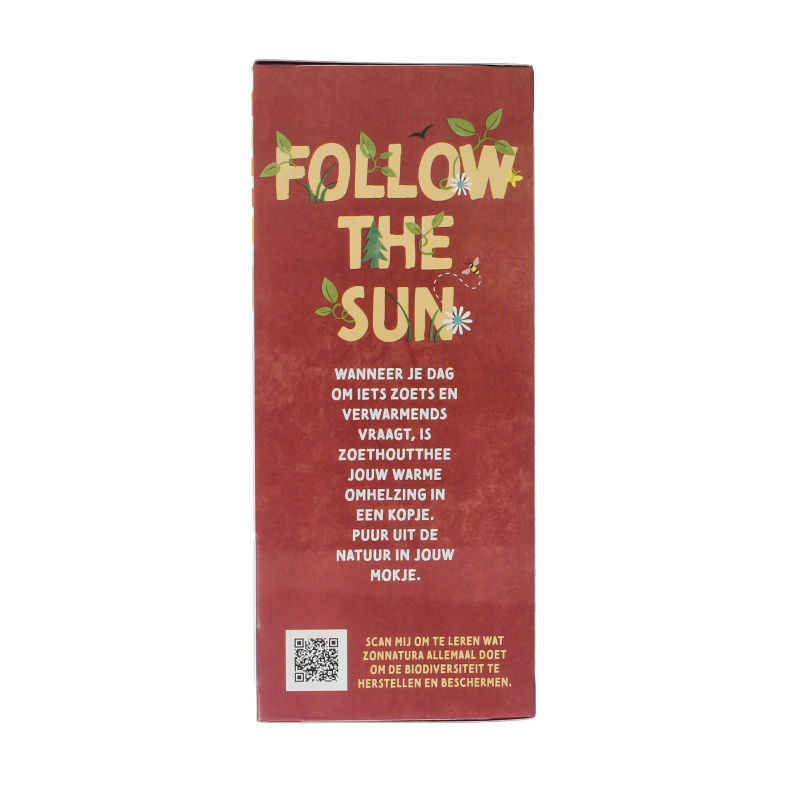 Zonnatura Zoethout thee bio in 20 tea sachets, featuring natural licorice root herbal tea packaging.