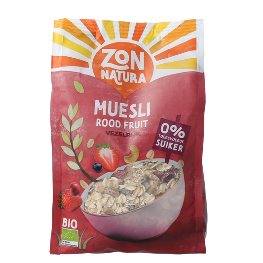 Zonnatura Muesli rood fruit bio 375.00 Gram