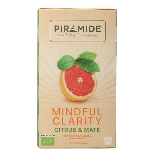 Piramide Mindful Clarity Bio coffee and tea pyramid tea bags, 20-count, natural organic herbal infusion.
