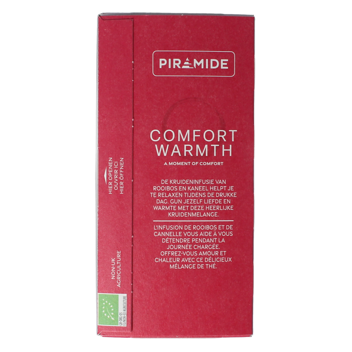 Piramide Comfort warmth bio coffee and tea pyramid tea bags, eco-friendly packaging with 20.00 servings.