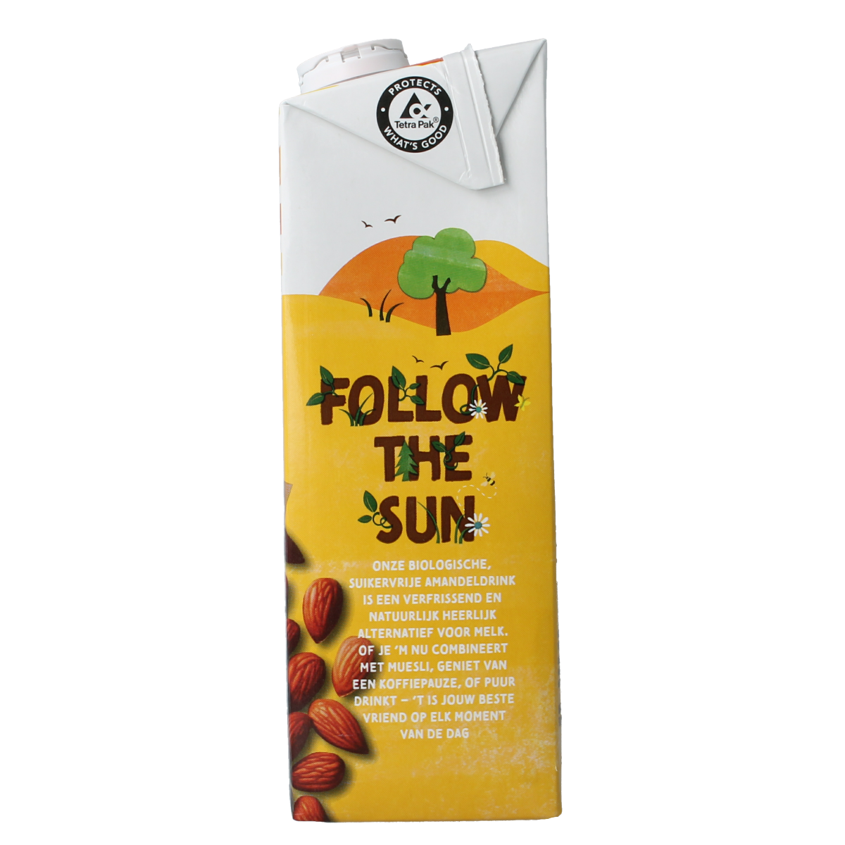 Zonnatura unsweetened organic almond drink in a 1-liter carton, dairy-free beverage from the drinks and juices category.