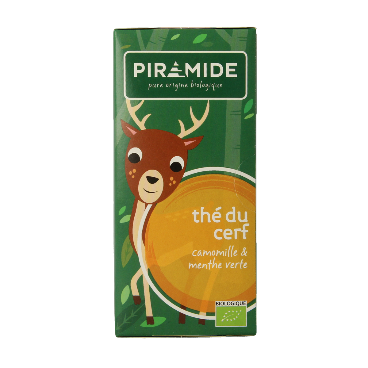 Piramide Hertjes organic herbal tea pyramid bags in a box, 20 tea bags for brewing herbal infusions.