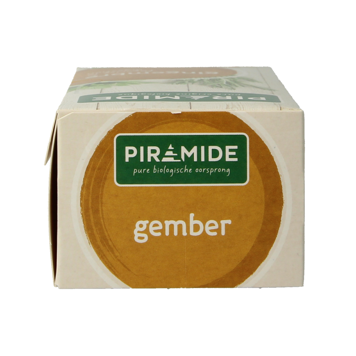Organic Piramide Ginger Tea in eco-friendly pyramid tea bags, 20 count, natural and aromatic ginger flavor.