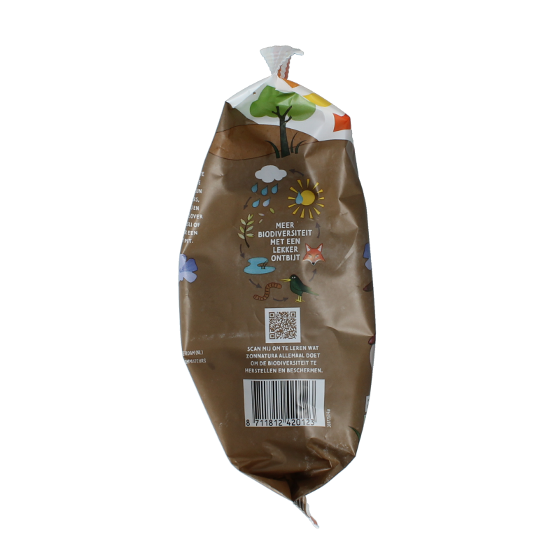 Organic Zonnatura flaxseed in a 400g package, raw superfood with whole flax seeds for healthy nutrition.