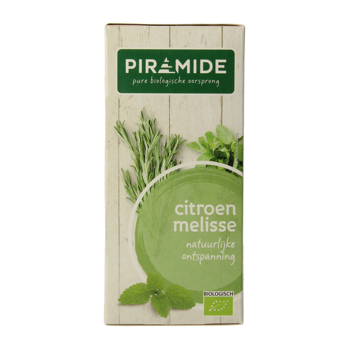 Piramide Citroenmelisse organic tea in a box, 20 tea bags, natural herbal tea with lemon balm flavor, eco-friendly packaging