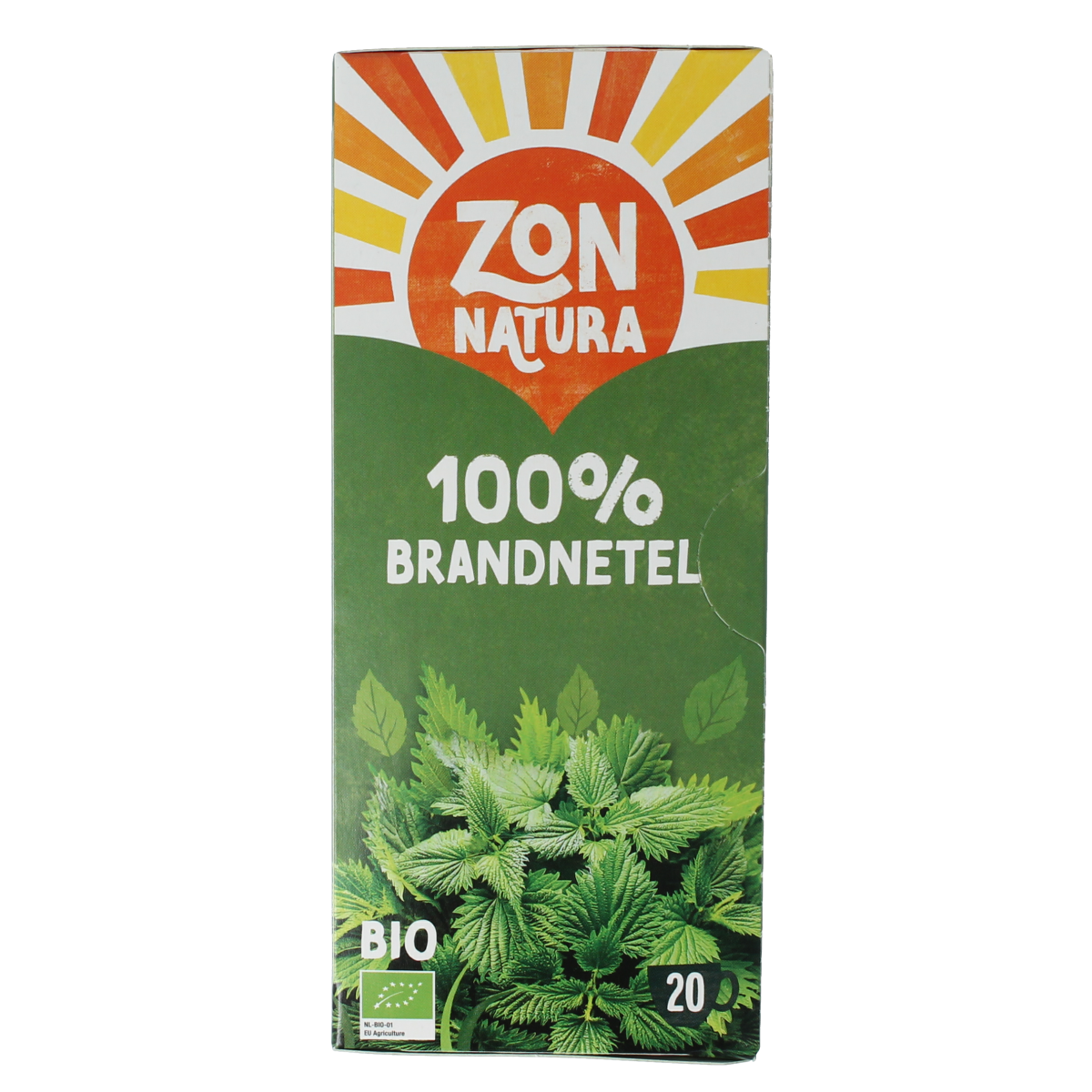 Zonnatura 100% bio brandnetel thee in a box with 20 tea bags, natural herbal tea from Zonnatura, fresh and organic.