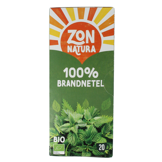 Zonnatura 100% bio brandnetel thee in a box with 20 tea bags, natural herbal tea from Zonnatura, fresh and organic.