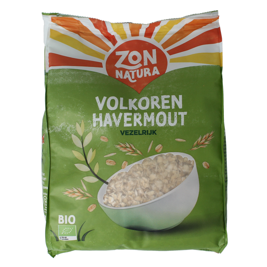 Zonnatura volkoren havermout ontbijtgranen in 300g package, natural whole grain oats, organic and healthy breakfast option.