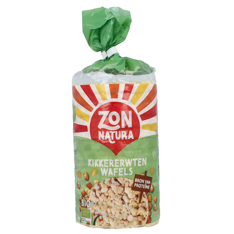 Zonnatura organic chickpea wafer cracker in 100 grams, crispy and golden, perfect for snacks or spreads.