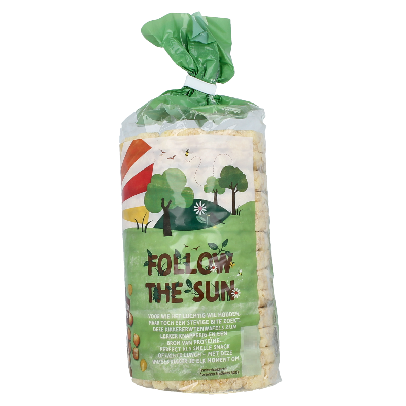 Zonnatura bio kikkererwtenwafel in 100g package, crispy crackers made from chickpeas, natural and healthy snack option.