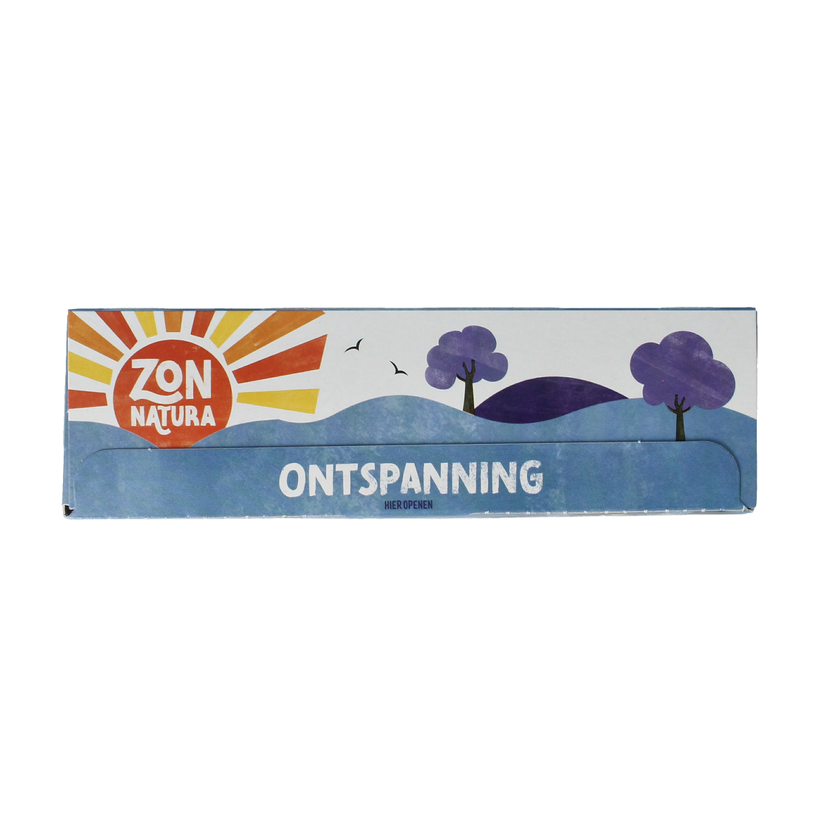 Organic Zonnatura ontspanningsthee in a box of 20 tea bags, featuring herbal blend for relaxation, natural and caffeine-free.