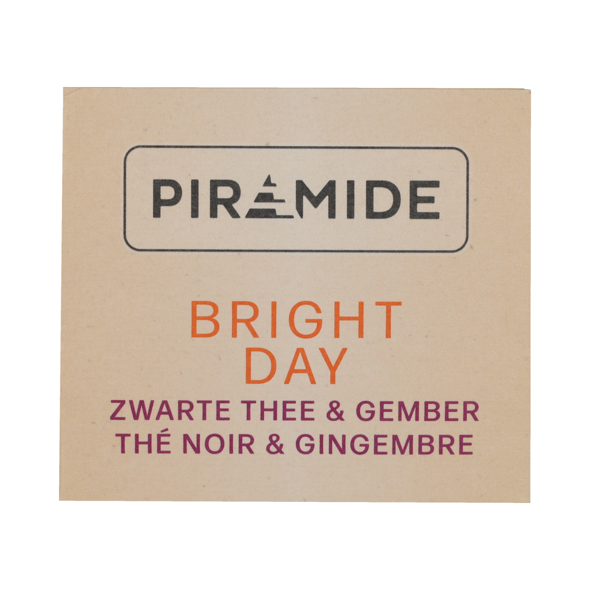 Piramide Bright Day 20 coffee and tea pyramid tea bags in a box, featuring pyramid-shaped infuser bags for brewing.