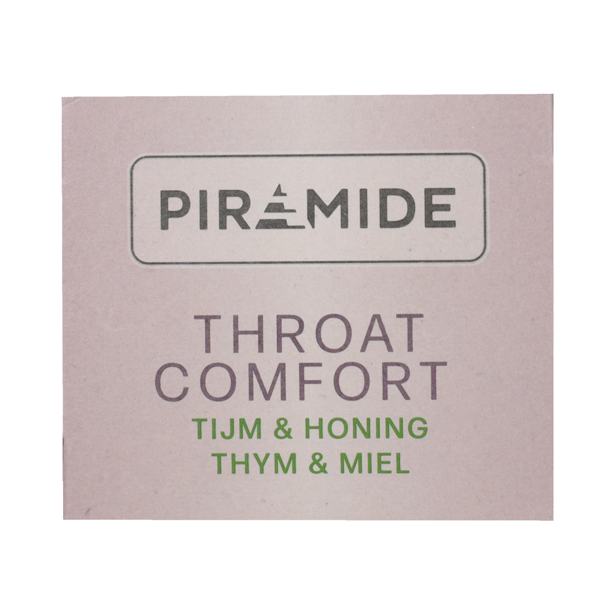 Piramide Throat Comfort herbal lozenges in a box, natural remedy for sore throat relief, 20 pieces.