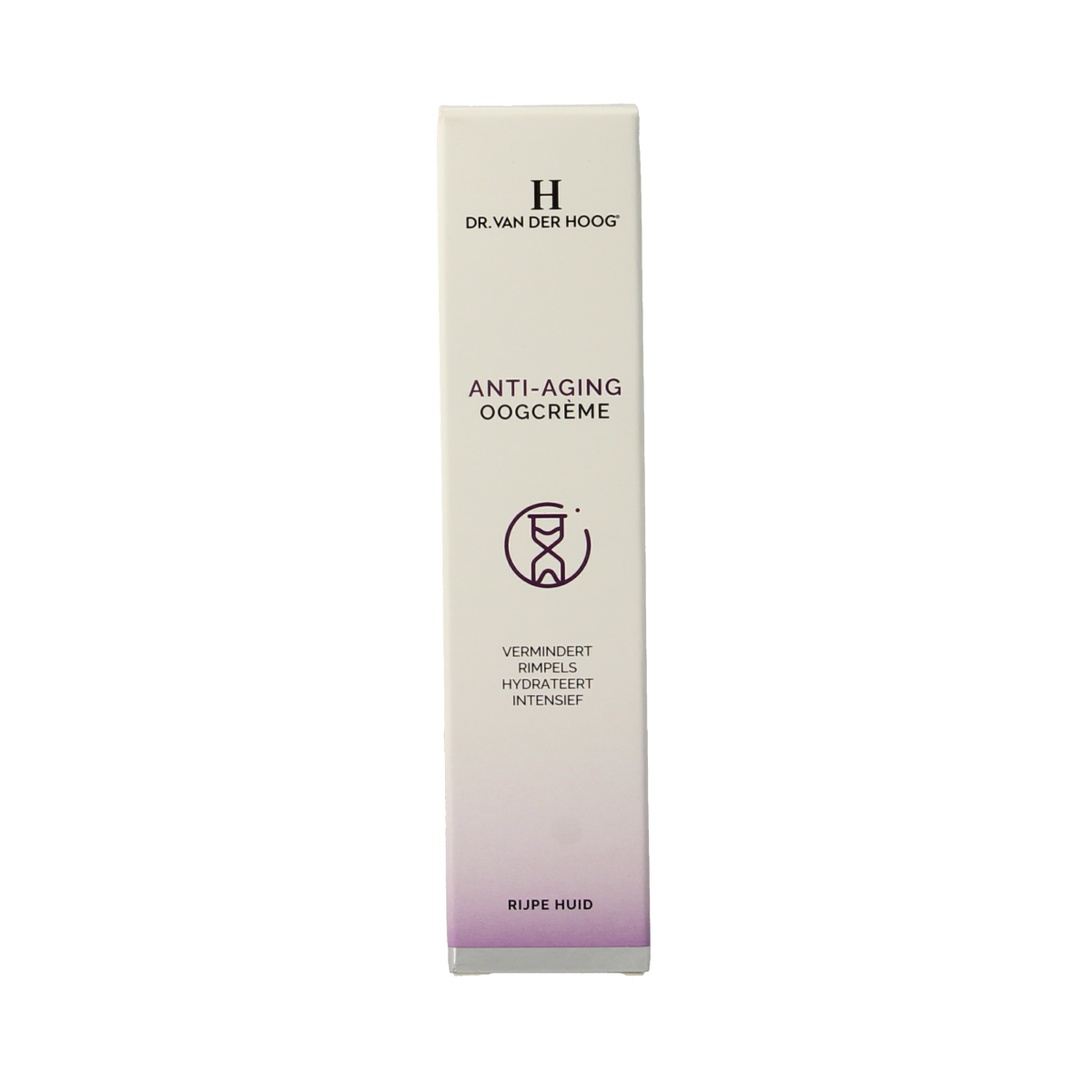 Dr. van der Hoog anti-aging eye cream in 15ml tube, designed for eye care and reducing signs of aging.