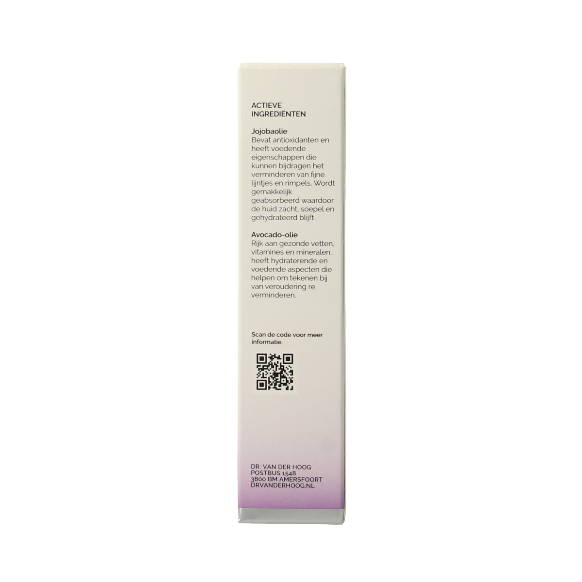 Dr. van der Hoog anti-aging eye cream in 15ml jar, featuring a sleek container, designed for delicate eye area care.