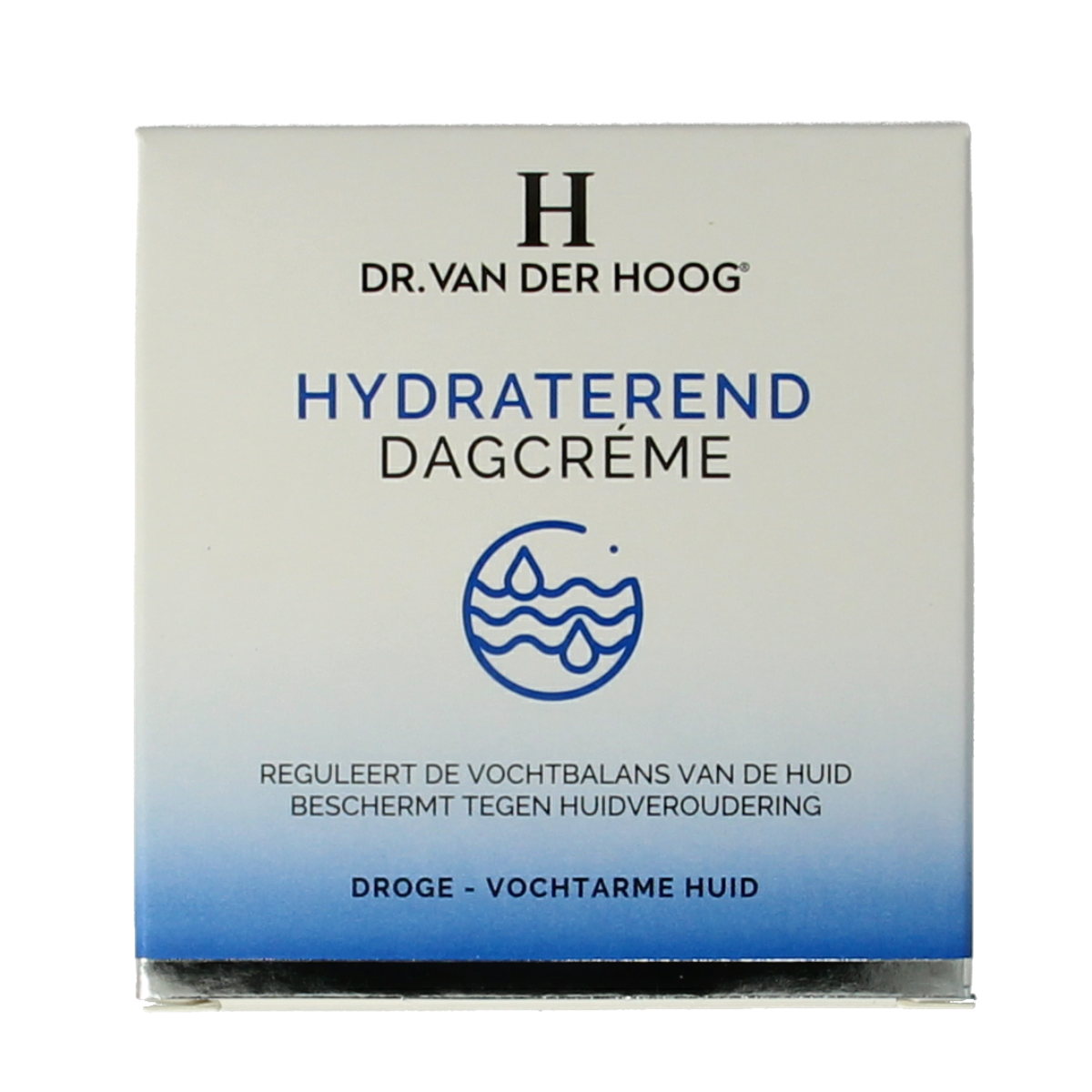Dr. van der Hoog Hydraterende dagcrème in 50ml jar, facial skincare product with moisturizing formula and light texture.