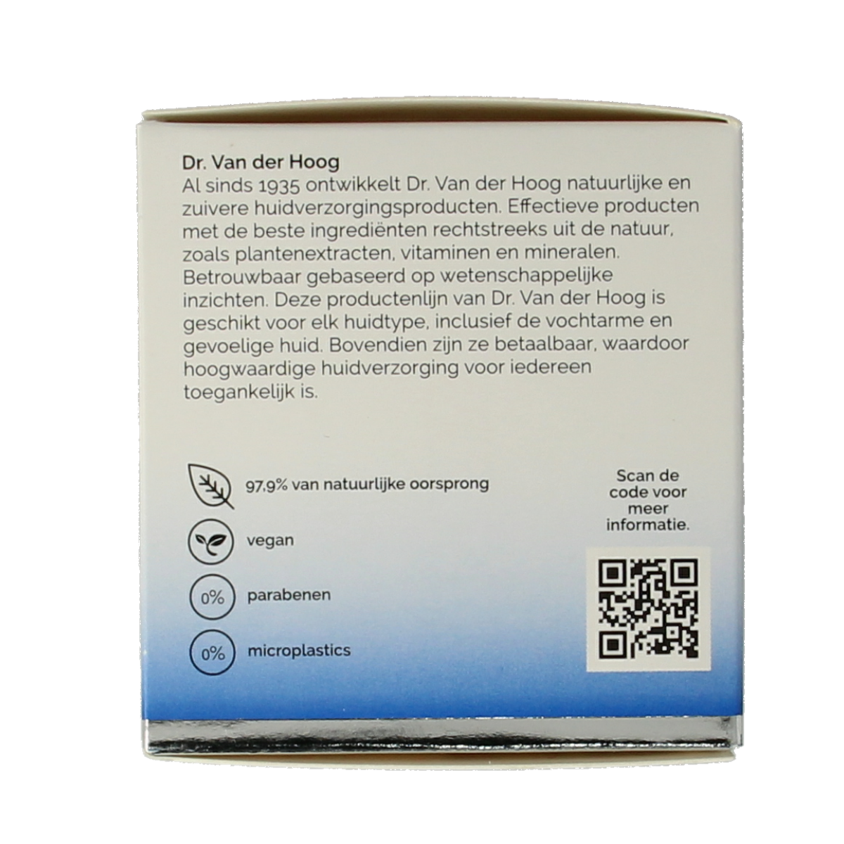 Dr. van der Hoog Hydraterende dagcrème in 50ml jar, facial skincare product with a smooth, hydrating cream texture.