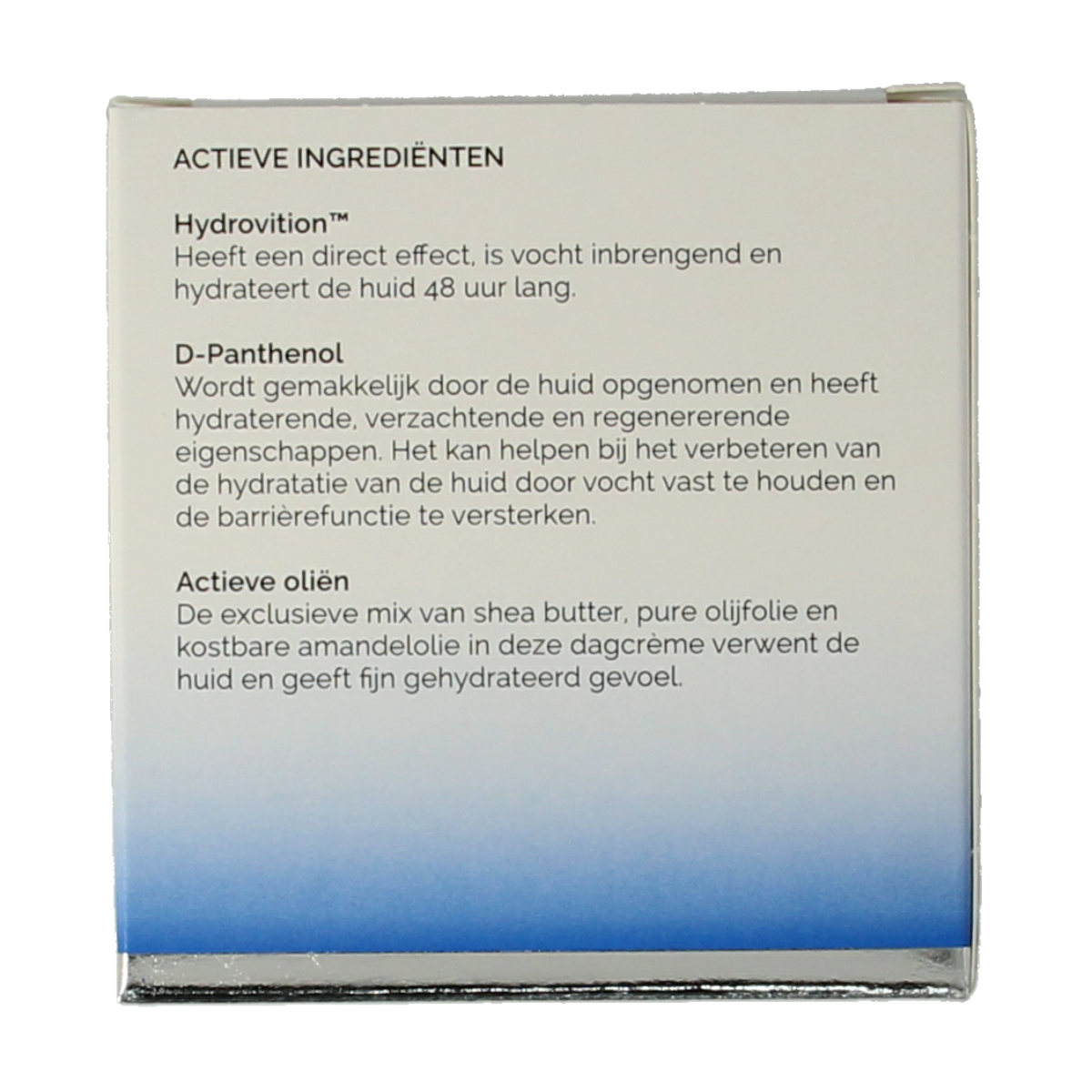 Dr. van der Hoog Hydraterende dagcrème in 50ml jar, facial skincare product with a white and blue packaging design.
