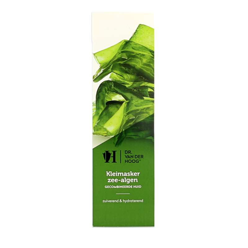 Dr. van der Hoog Kleimasker zee algen 10ml in a small tube, designed for facial skincare with seaweed extract.