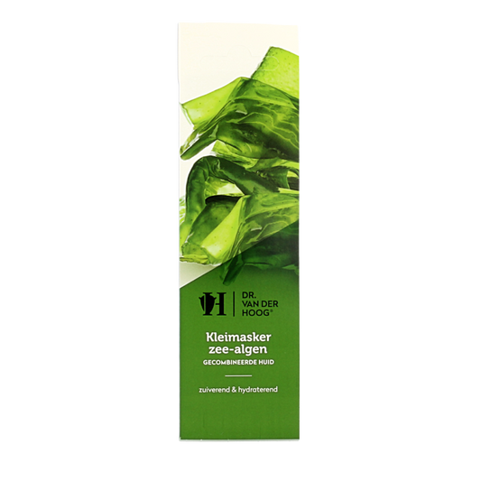 Dr. van der Hoog Kleimasker zee algen 10ml in a small tube, designed for facial skincare with seaweed extract.