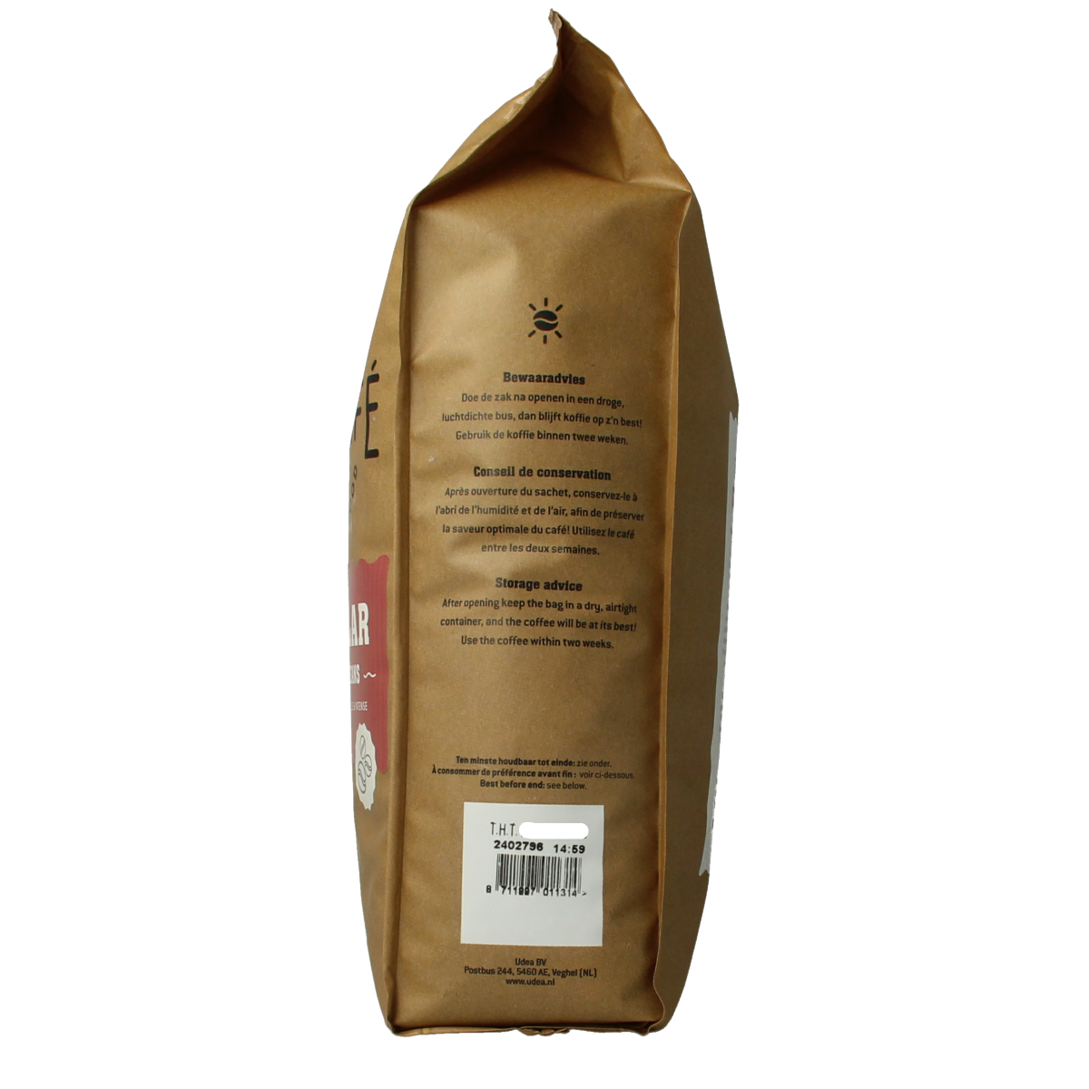 Biocafe regular organic coffee beans in a 1 kg bag, suitable for brewing rich, flavorful coffee.