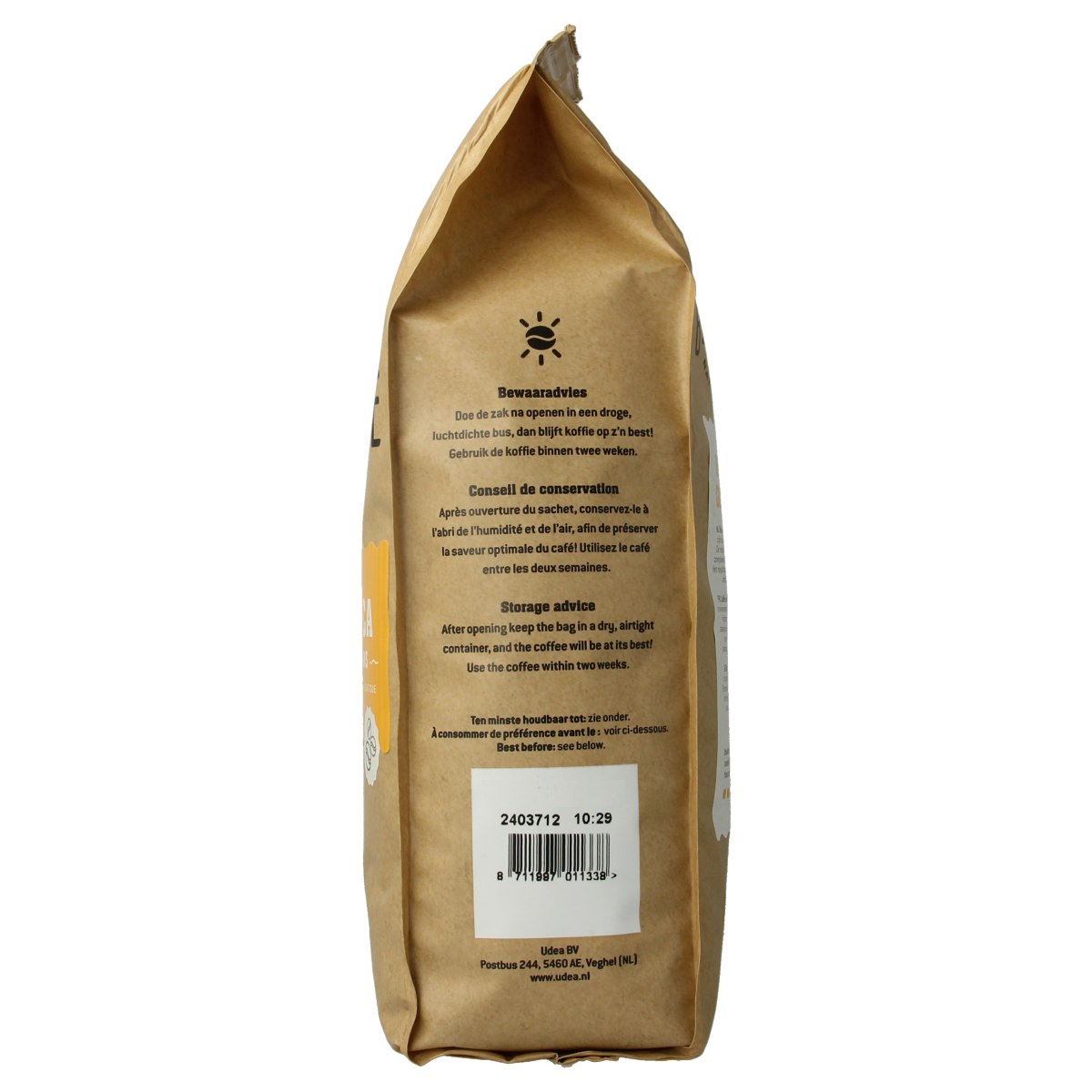 Biocafe organic Arabica coffee beans in 500g bag, fresh whole coffee beans for brewing and brewing at home.